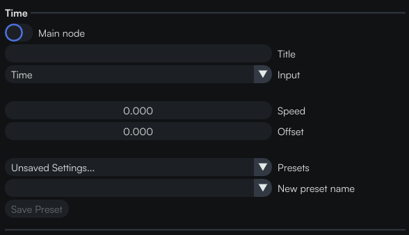 Time Node Parameters