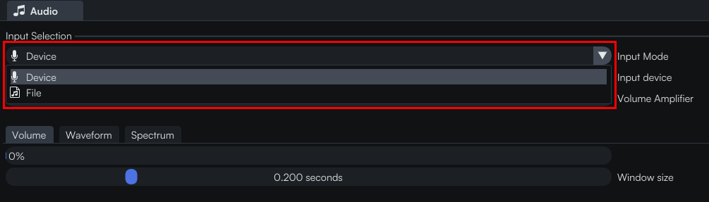 input selection